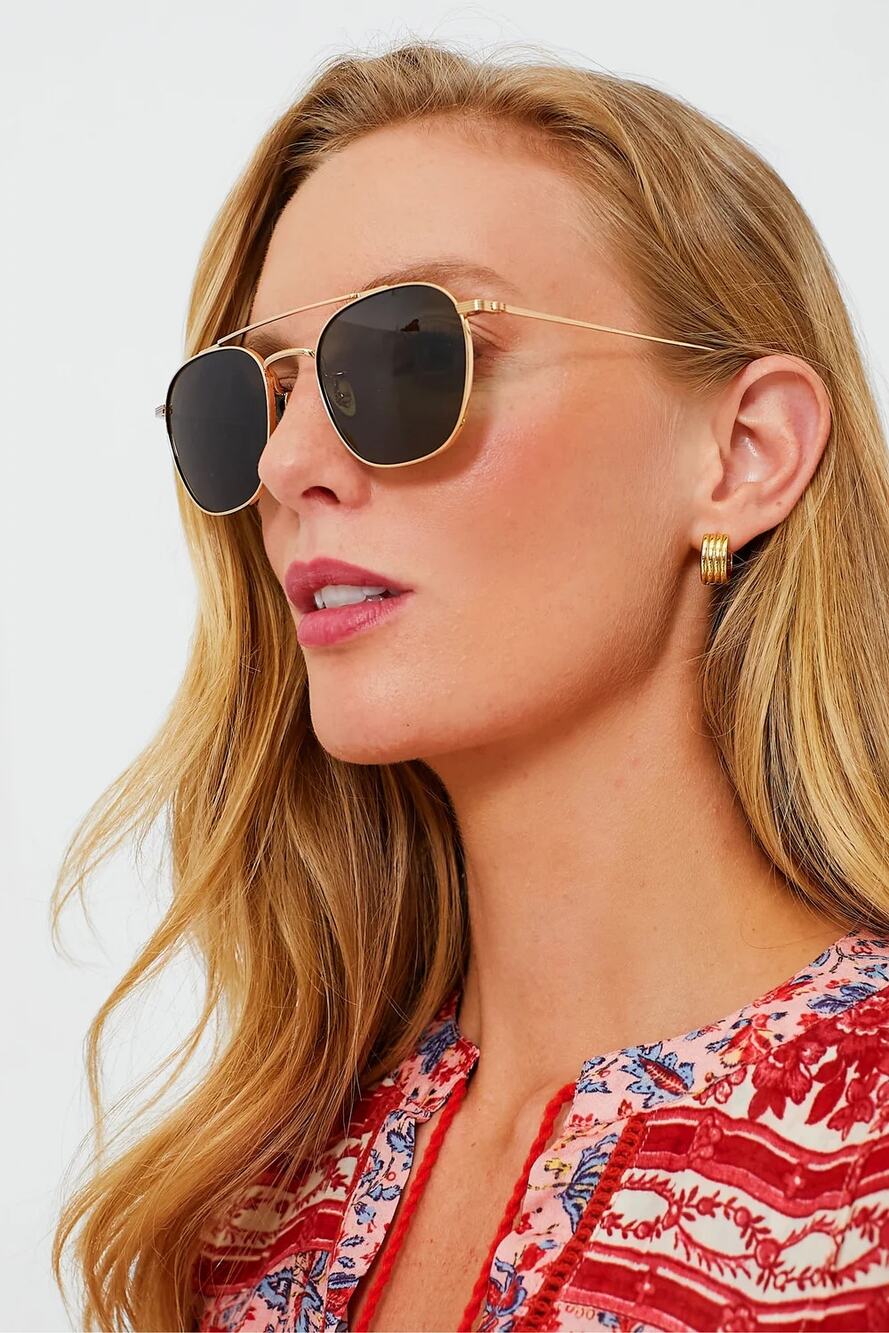 Krewe Earhart Sunglasses in Gold